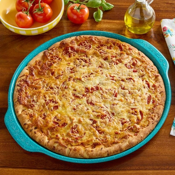 ❤️ New Pioneer Woman Teal Speckle 16" Round Pizza Pan - Picture 1 of 7